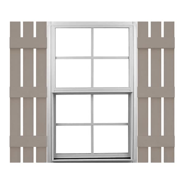 Ekena Millwork 12-in. W x 59-in. H Mid-America Vinyl, Standard Size Three Board Spaced Shutters, 008 - Clay, PR 00031259008 - main